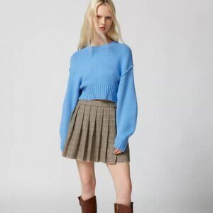 NWT Urban Outfitters Aiden Chunky Knit Cropped Blue Sweater